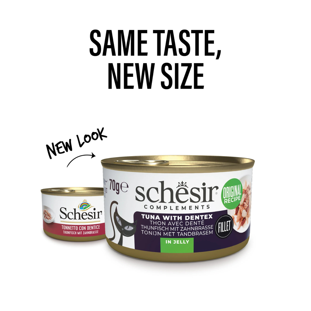 Schesir Complements Cat Wet Food  in Jelly Can- Tuna With Dentex 70g 