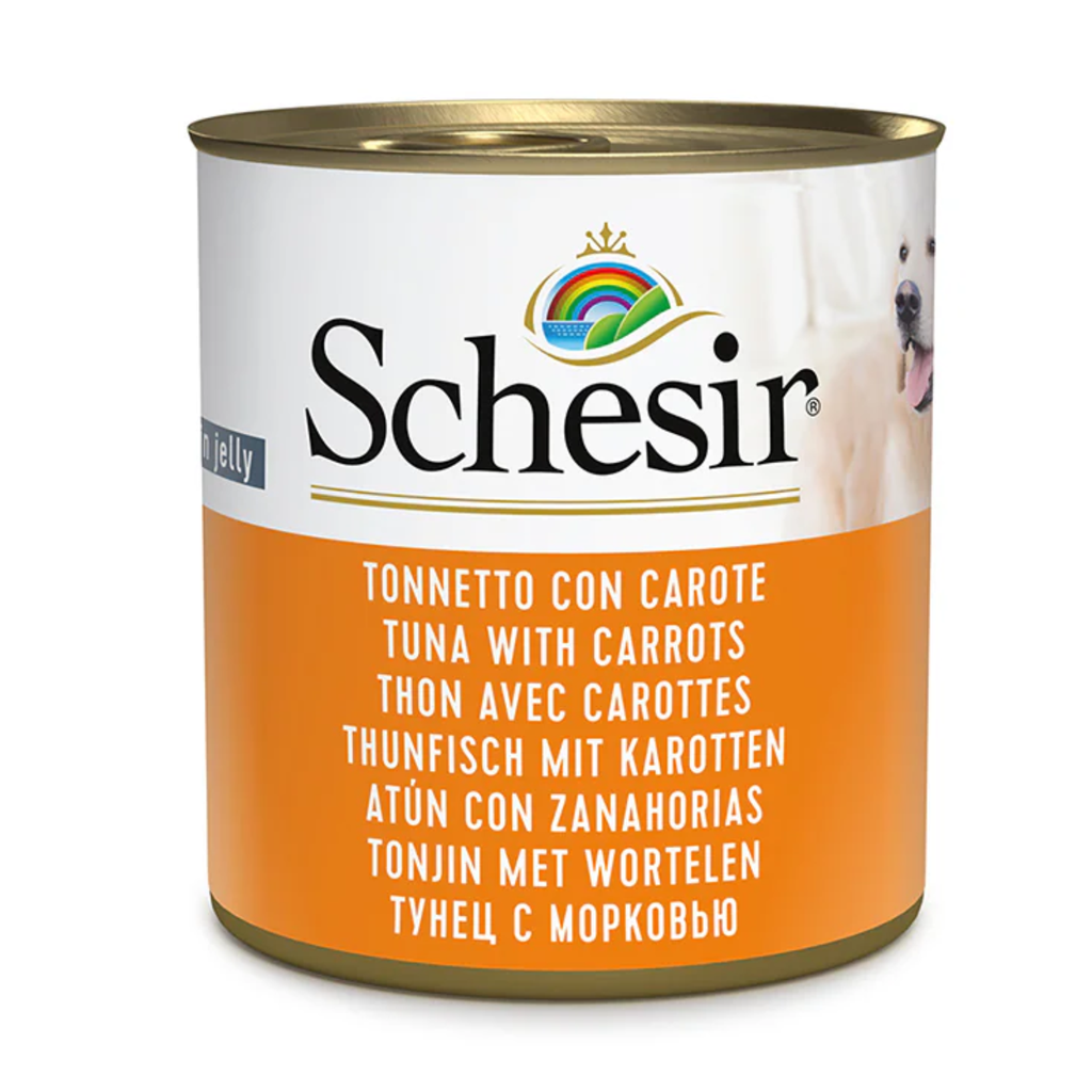 Schesir Dog Wet Food in Jelly Can-Tuna With Carrot 285g 