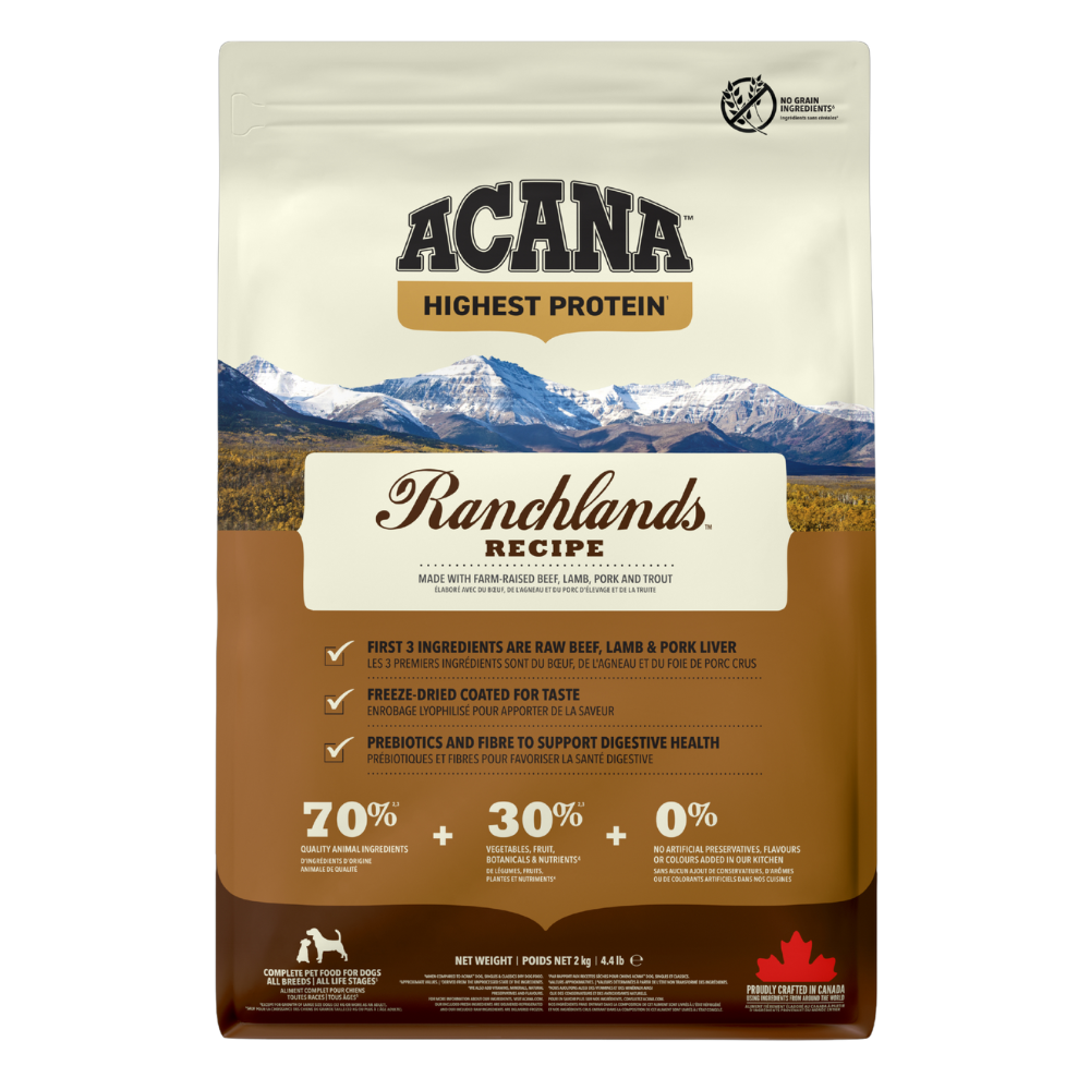 Acana Highest Protein Rachlands Recipe Dry Dog Food 2kg