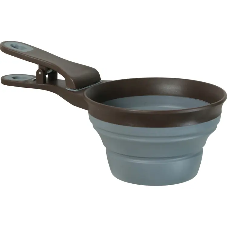 Zolux  2-in-1 Silicone Measuring Cup with Food Bag Clip Grey 473 ml 