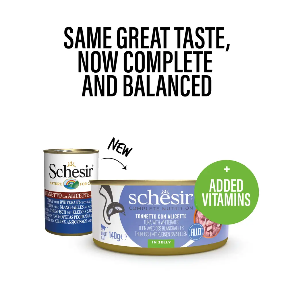Schesir Cat Can Wet Food Tuna With Whitebait 140gm