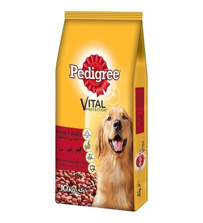 Pedigree Beef & Vegetables Adult Dry Dog Food - 10KG