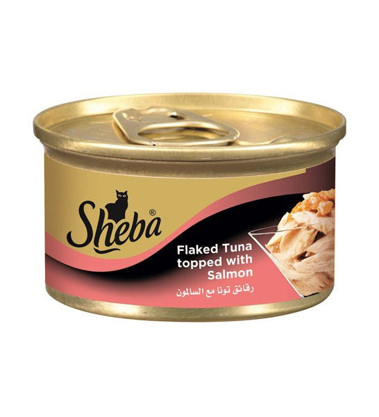 Sheba Flaked Tuna Topped with Salmon Wet Cat Food - 85G
