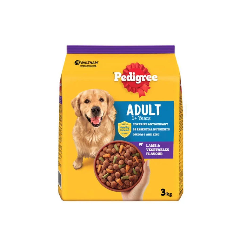 Pedigree Lamb & Vegetables Adult Dry Dog Food - 3KG