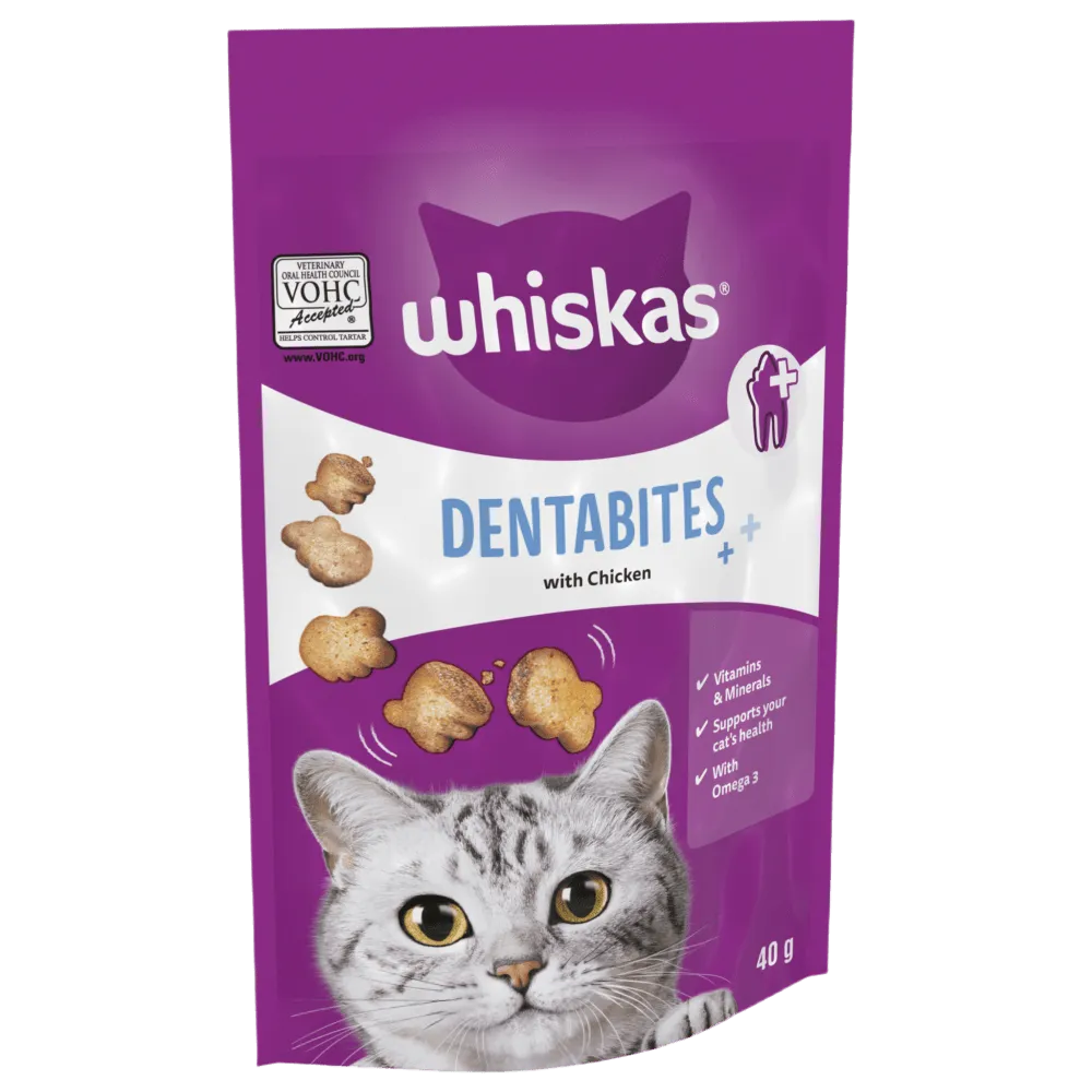 [110862-1] Whiskas DentaBites with Chicken Cat Treats - 40G