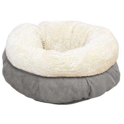 afp-All for Paws Lambswool Donut Cat Bed Grey