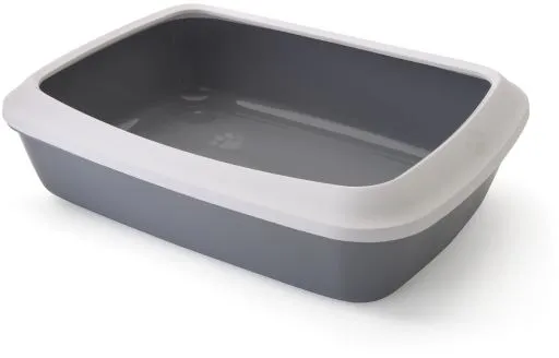 [201105-Grey-42cm] Savic Iriz Cat Litter Tray with Rim 42cm