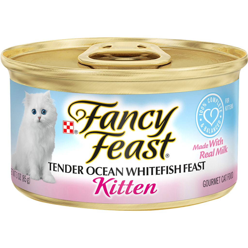 Purina Fancy Feast Tender Kitten Food Ocean Whitefish Canned Wet Cat Food 24x 3oz Cans