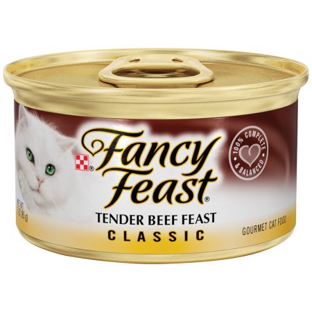 Purina Fancy Feast Classic Pate Tender Beef Canned Wet Cat Food 24x 3oz Cans