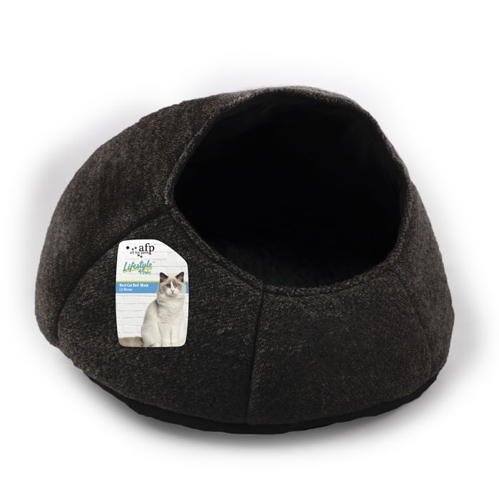 afp-All for Paws Nest Cat Bed Black