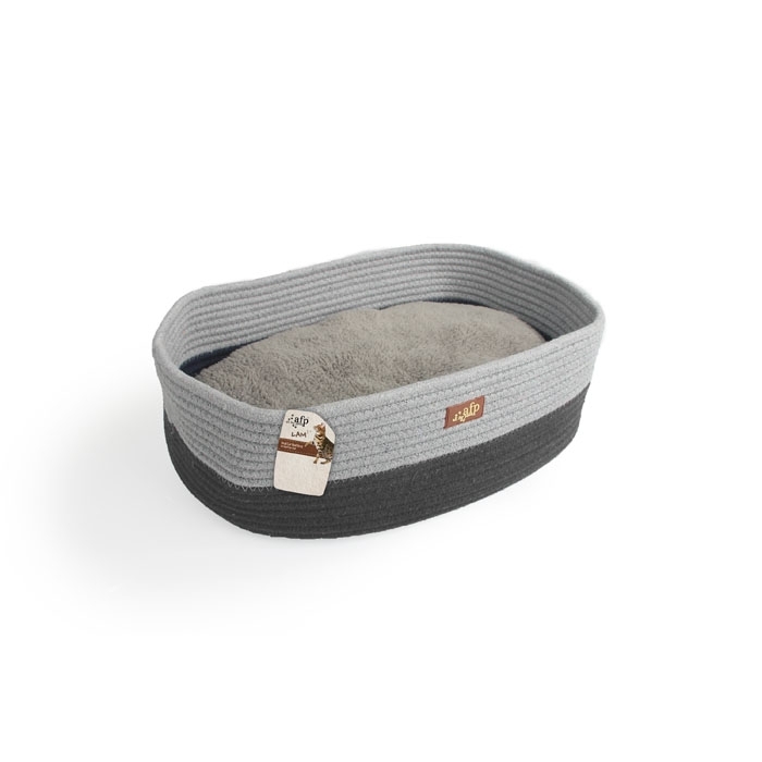afp-All for Paws Oval Rope Cat Bed Grey