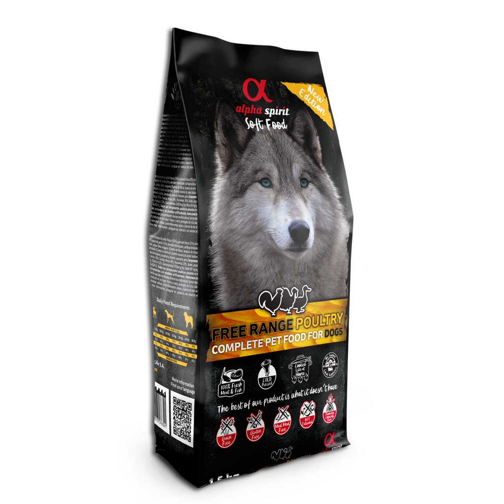 Alpha Spirit Soft Food for Adult Dogs Poultry 1.5 kg