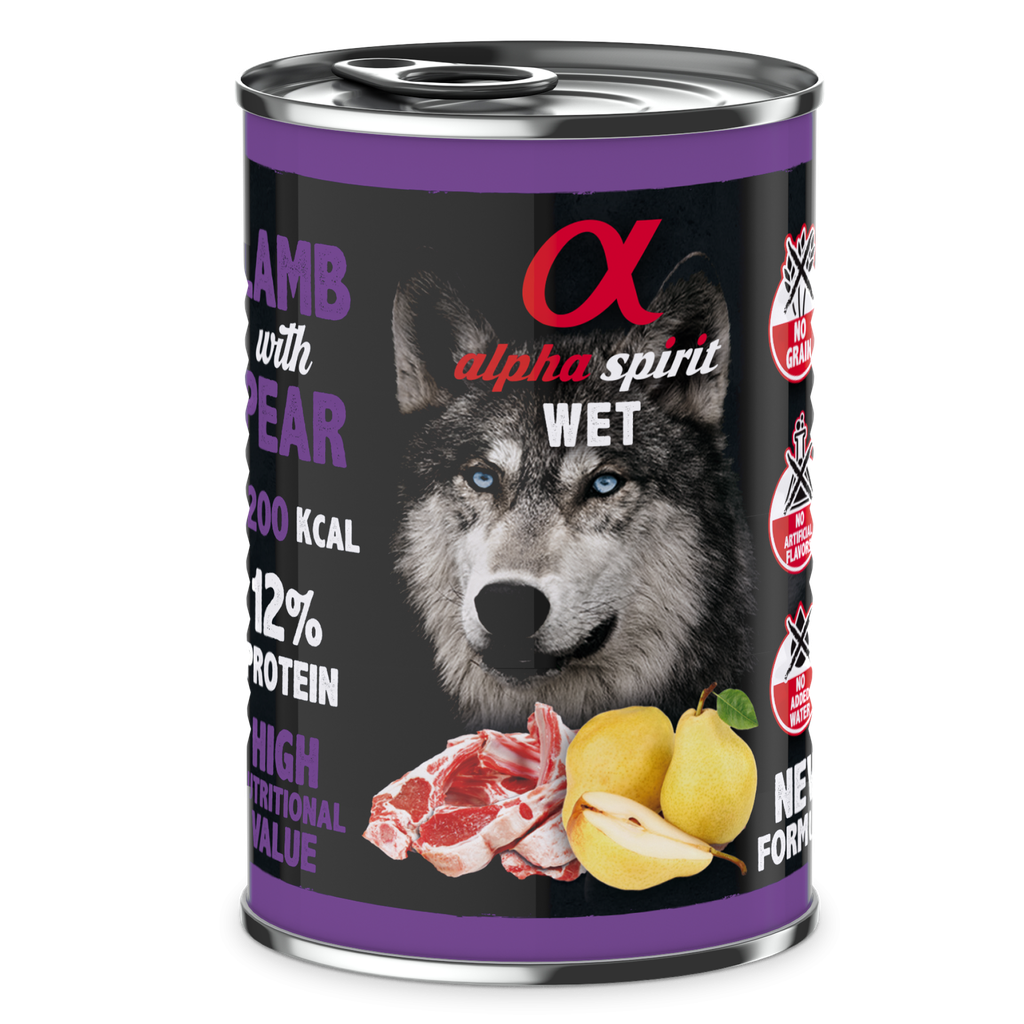 Alpha Spirit Canned Dog Food Lamb With Pear 400 g