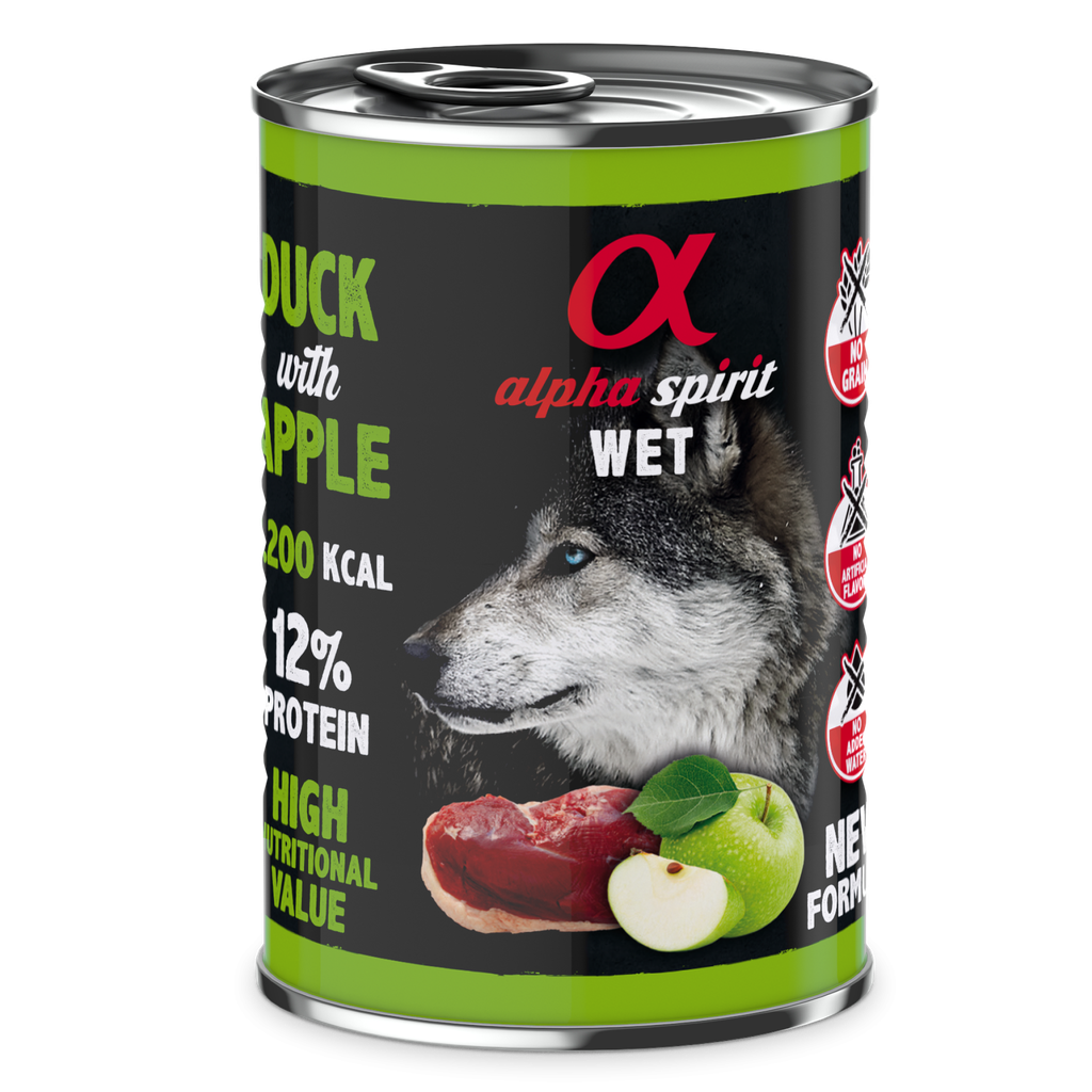 Alpha Spirit Canned Dog Food Duck With Green Apple 400 g