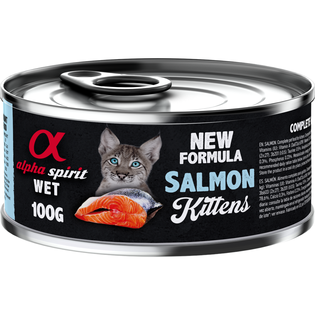 Alpha Spirit Wet Food for Kittens Salmon, 6 x 100 g cans