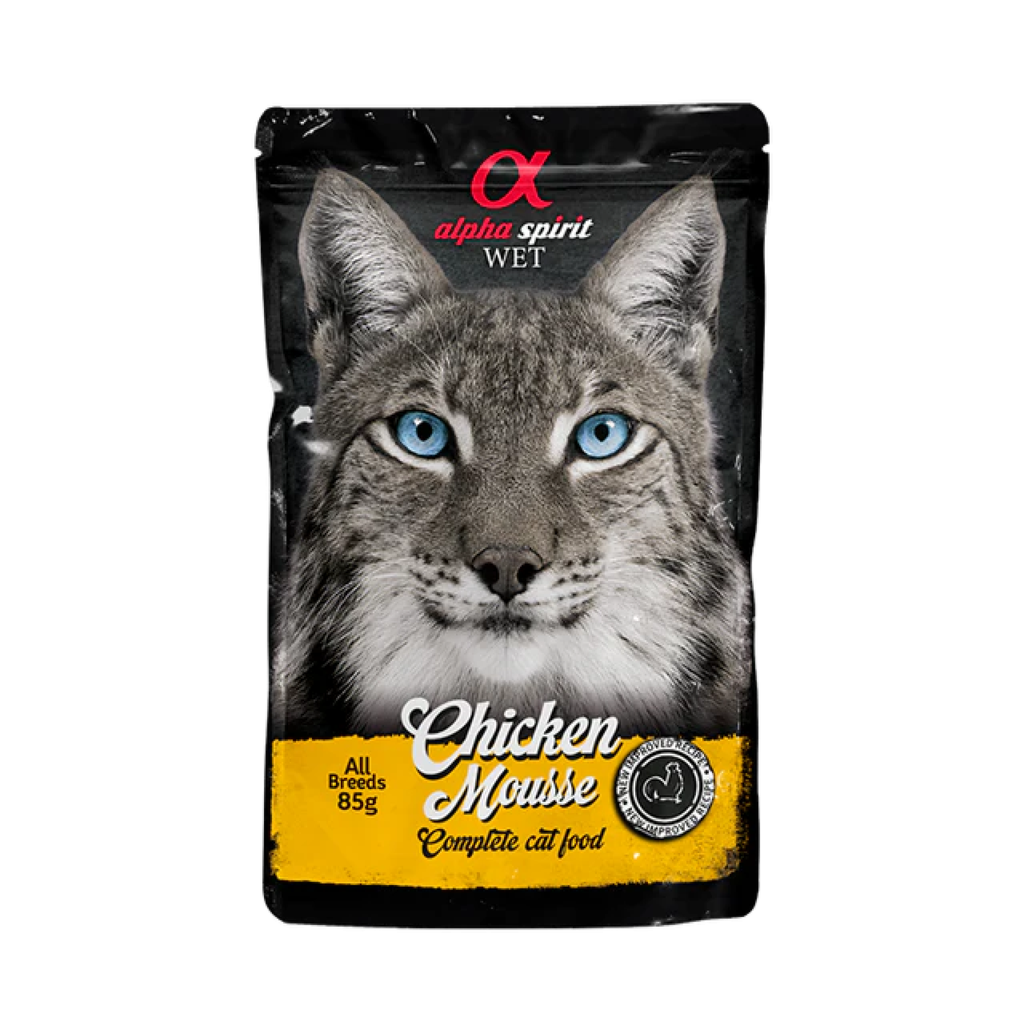 Alpha Spirit Chicken Mousse for Cats, 24 x 85 g Pouches