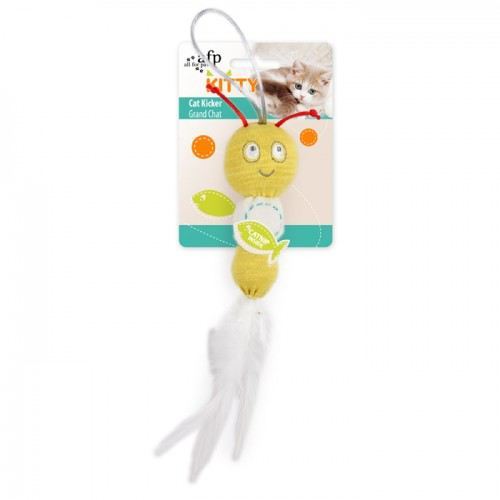 ALL FOR PAWS Kitty Feather Caterpillar Yellow