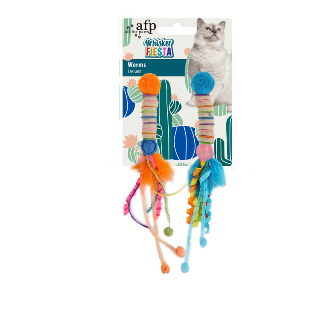 afp-All for Paws Whisker Fiesta Worm 2/pk