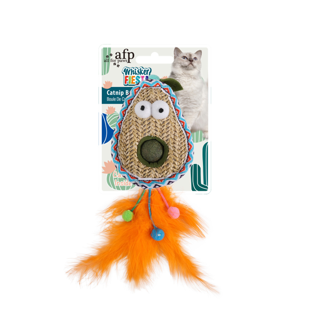 ALL FOR PAWS Whisker Fiesta Catnip Ball Avocado