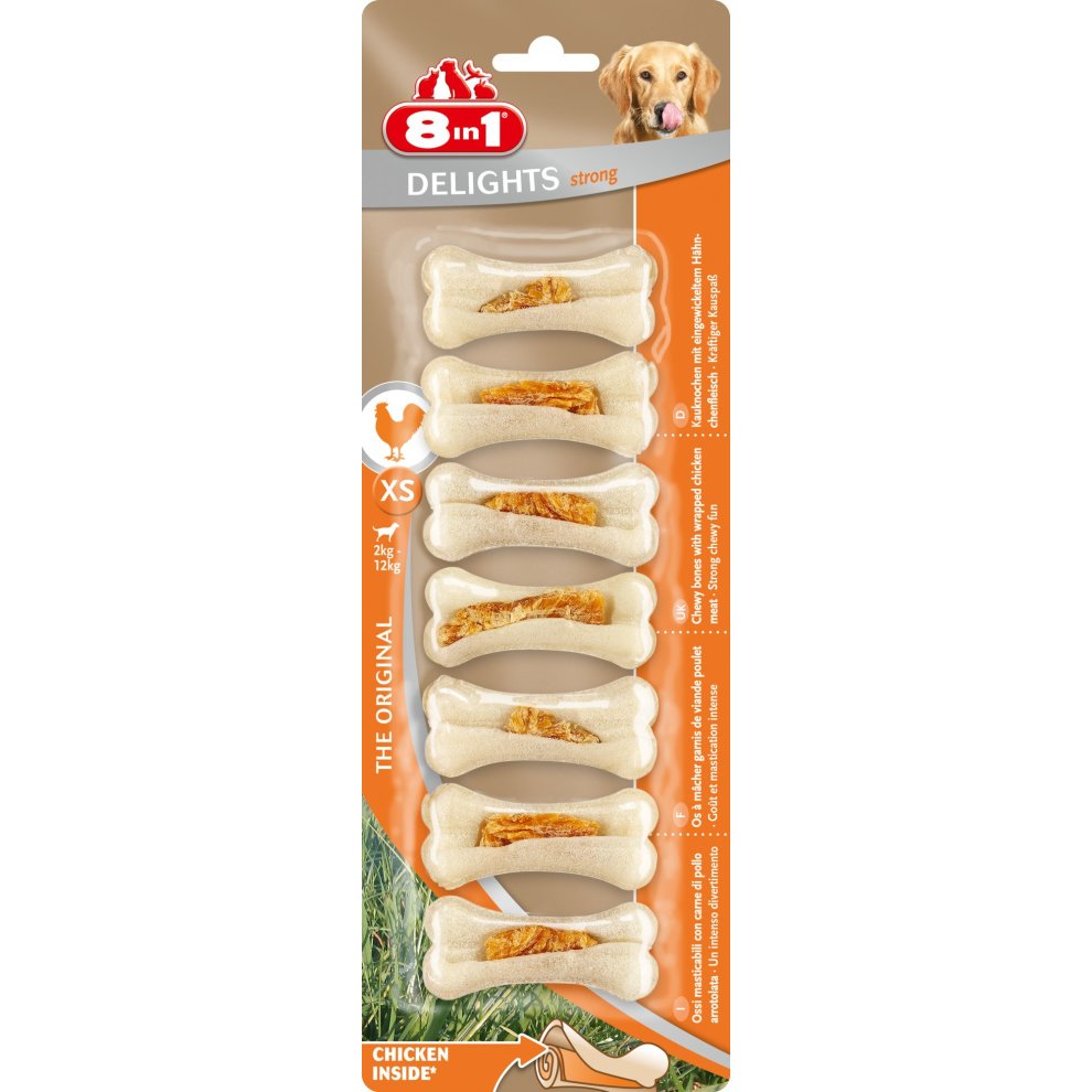 8in1 8in1 Delights Chicken Bones Strong XS 7 pcs 140 gm
