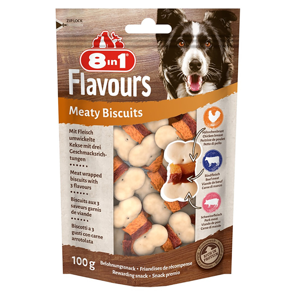 8in1 Flavours Meaty Biscuits 100 g