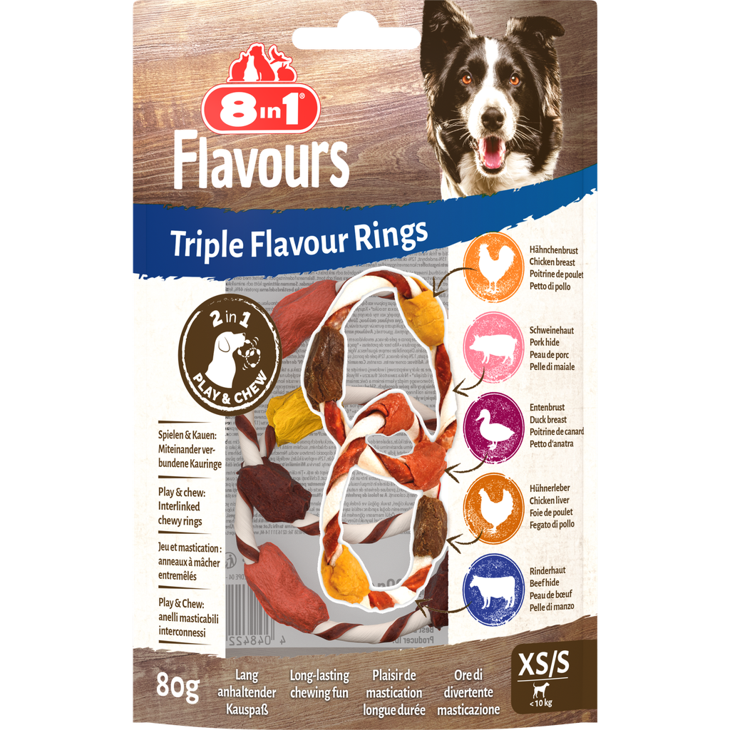 8in1 Triple Flavour Rings XS/S, 80 g