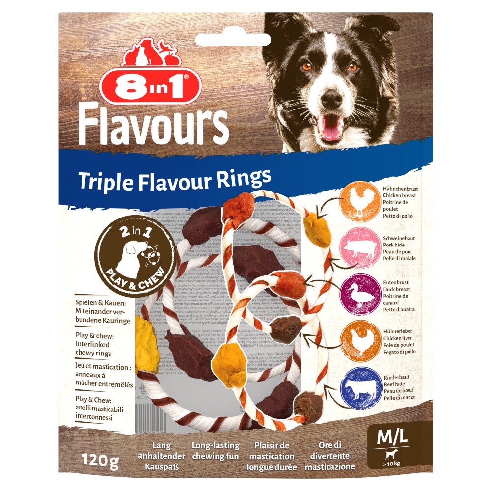 8in1 Triple Flavour Rings M/L, 120 g