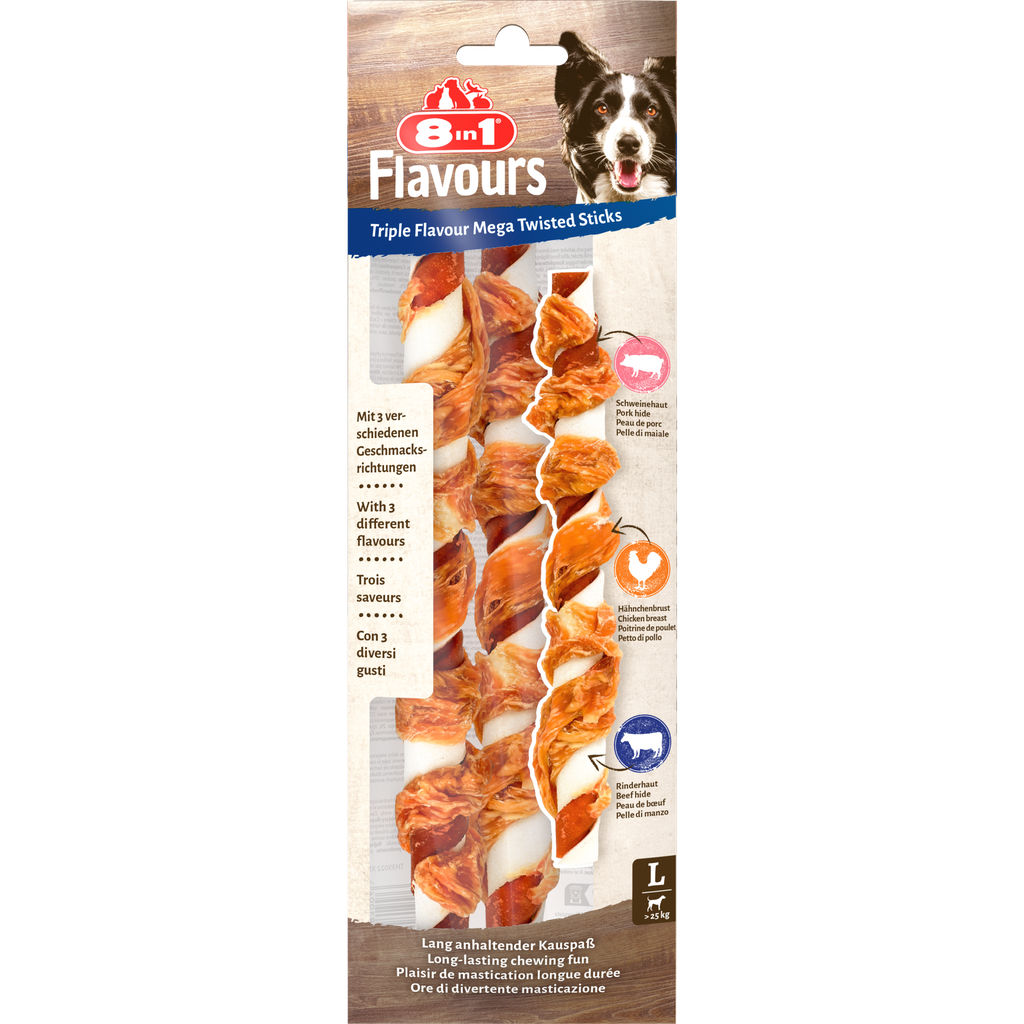 8in1 Triple Flavour Mega Twisted Sticks 140 g