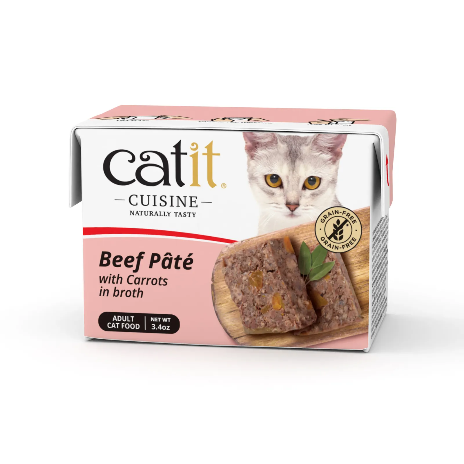 CatIt Cuisine Beef Pate with Carrots, 95gm Tetra, 12pcs/box