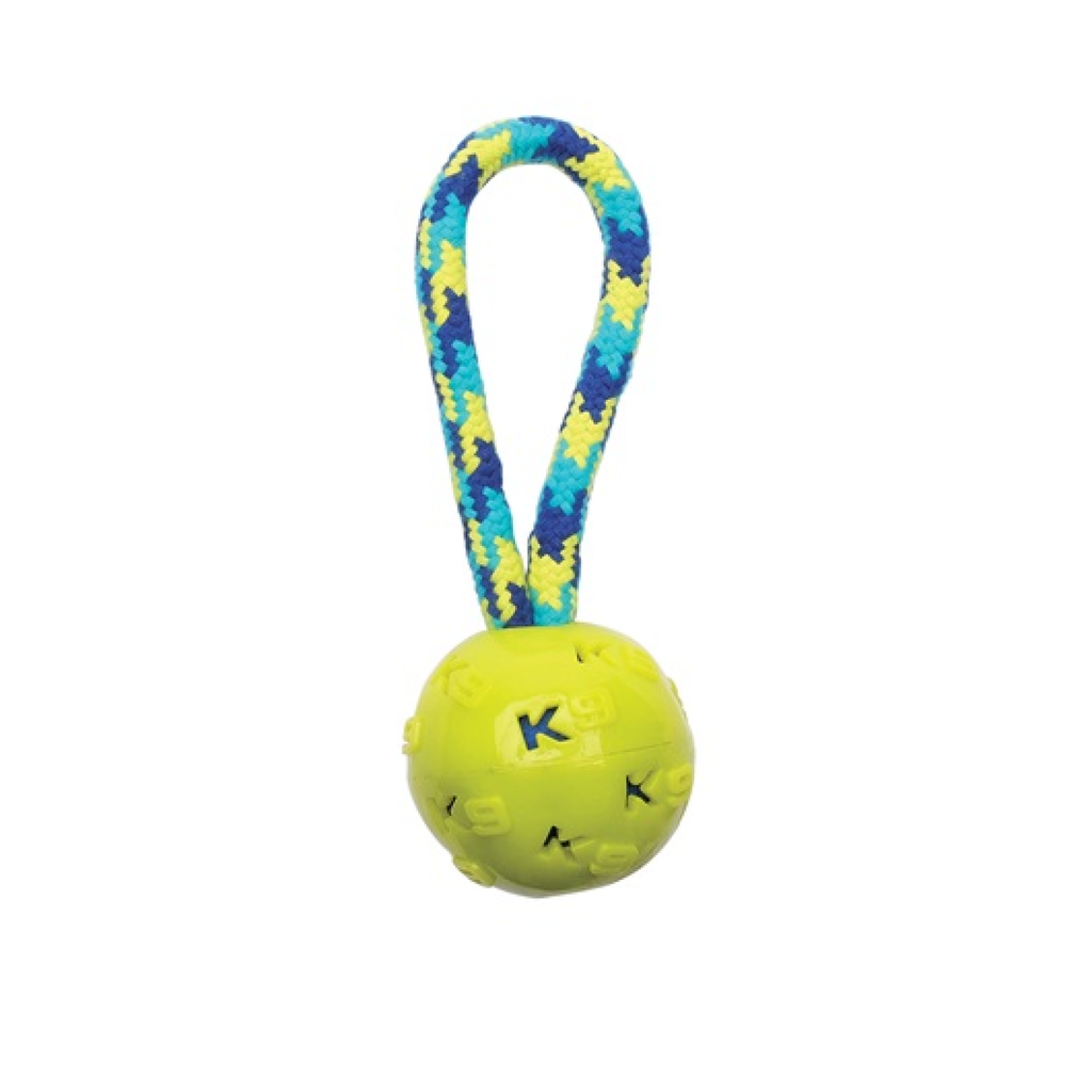 ZEUS K9 Fitness by Zeus TPR and Rope Ball Tug 22.86 cm
