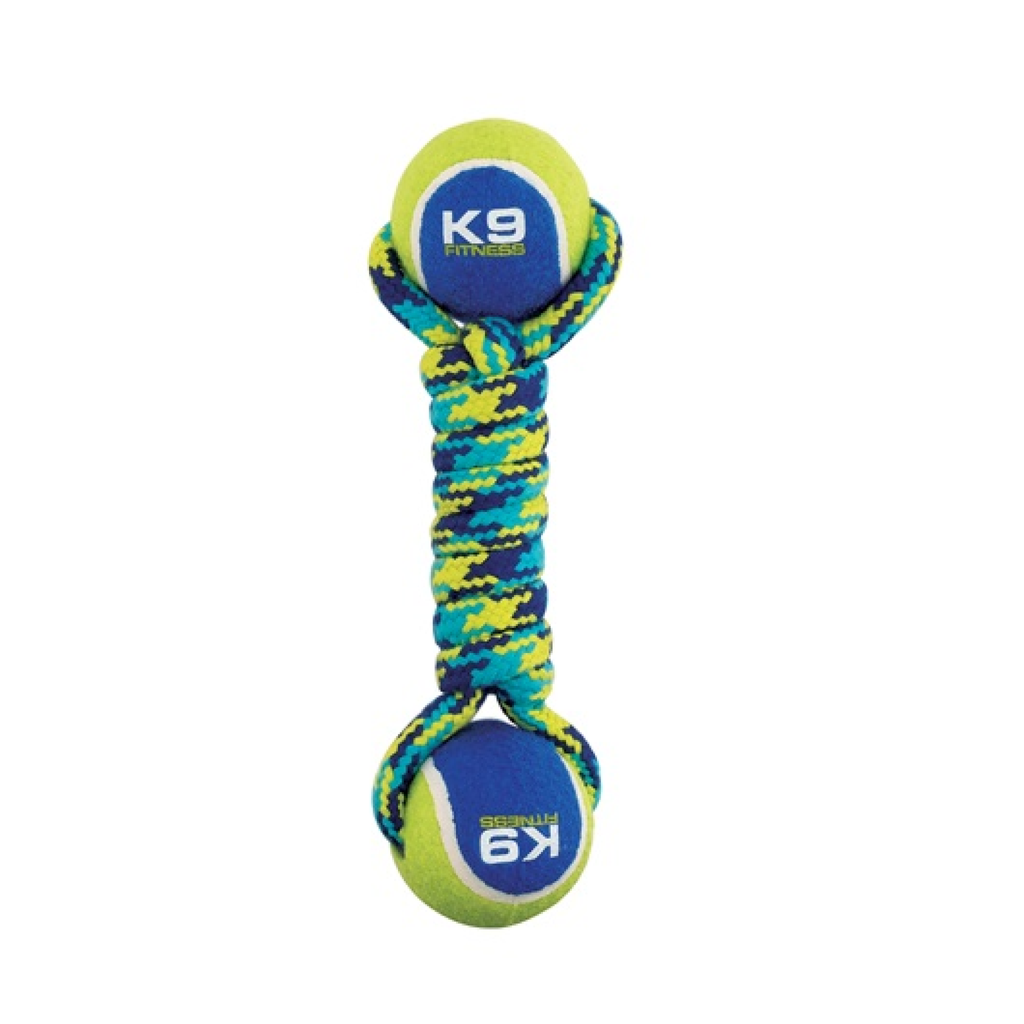 Zeus K9 Fitness by Zeus Double Tennis Ball Rope Dumbbell Medium, 6.35 cm