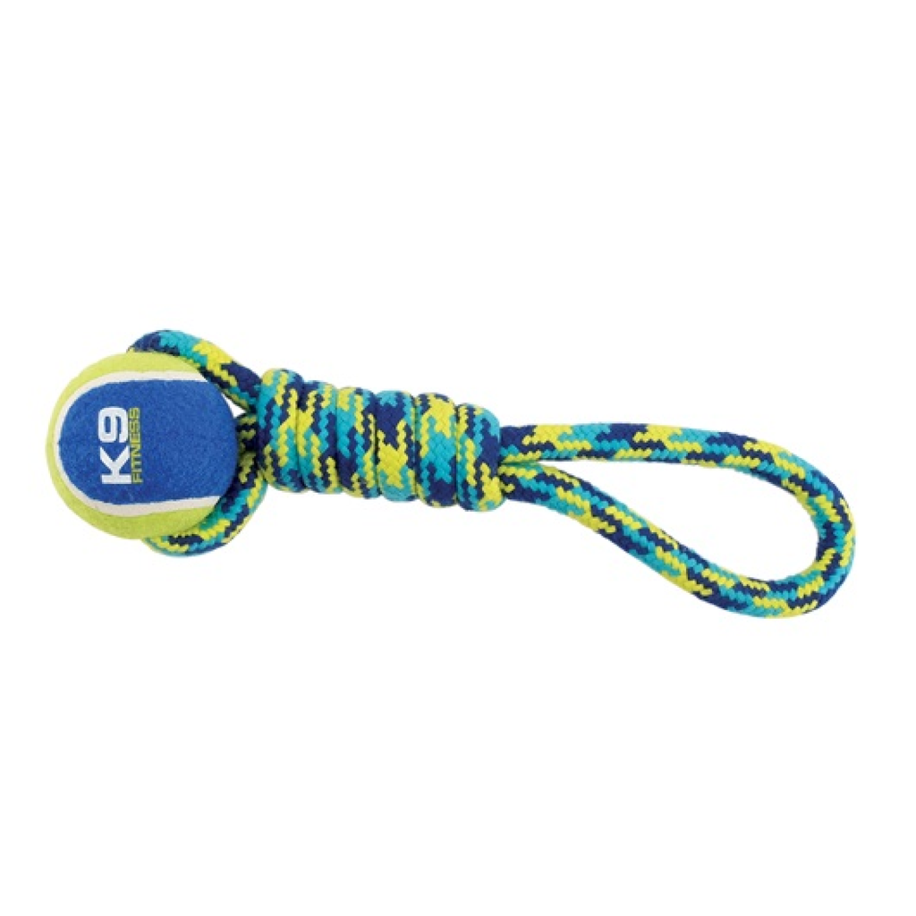 ZEUS K9 Fitness by Zeus Tennis Ball Rope Tug 23 cm