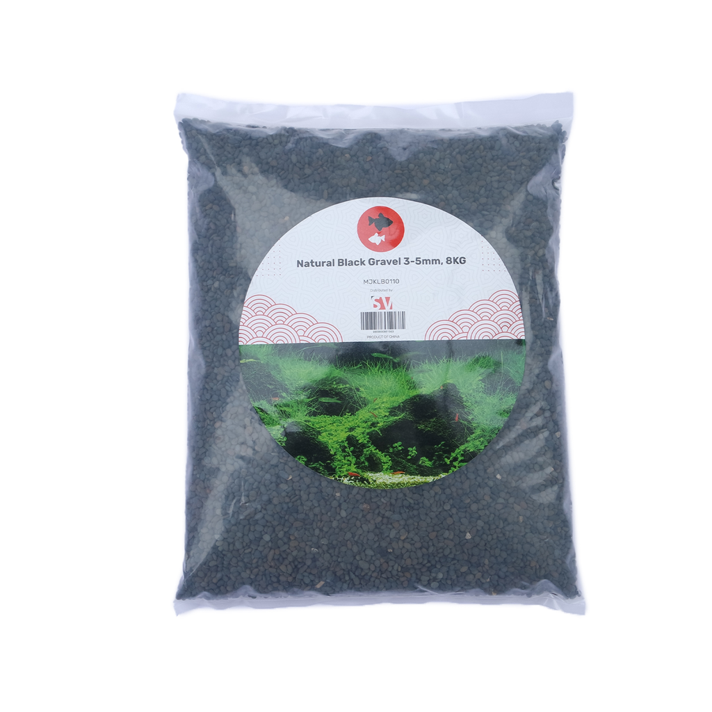SV Aquarium Deco Natural Black Gravel, 3-5 mm, 8 kg
