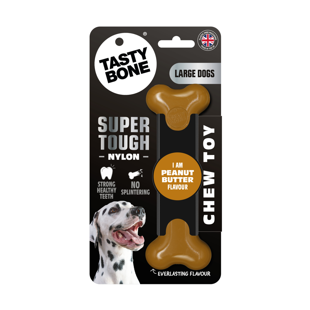 TastyBone TastyBone Nylon Toy for Large Dogs, Peanut Butter Flavor