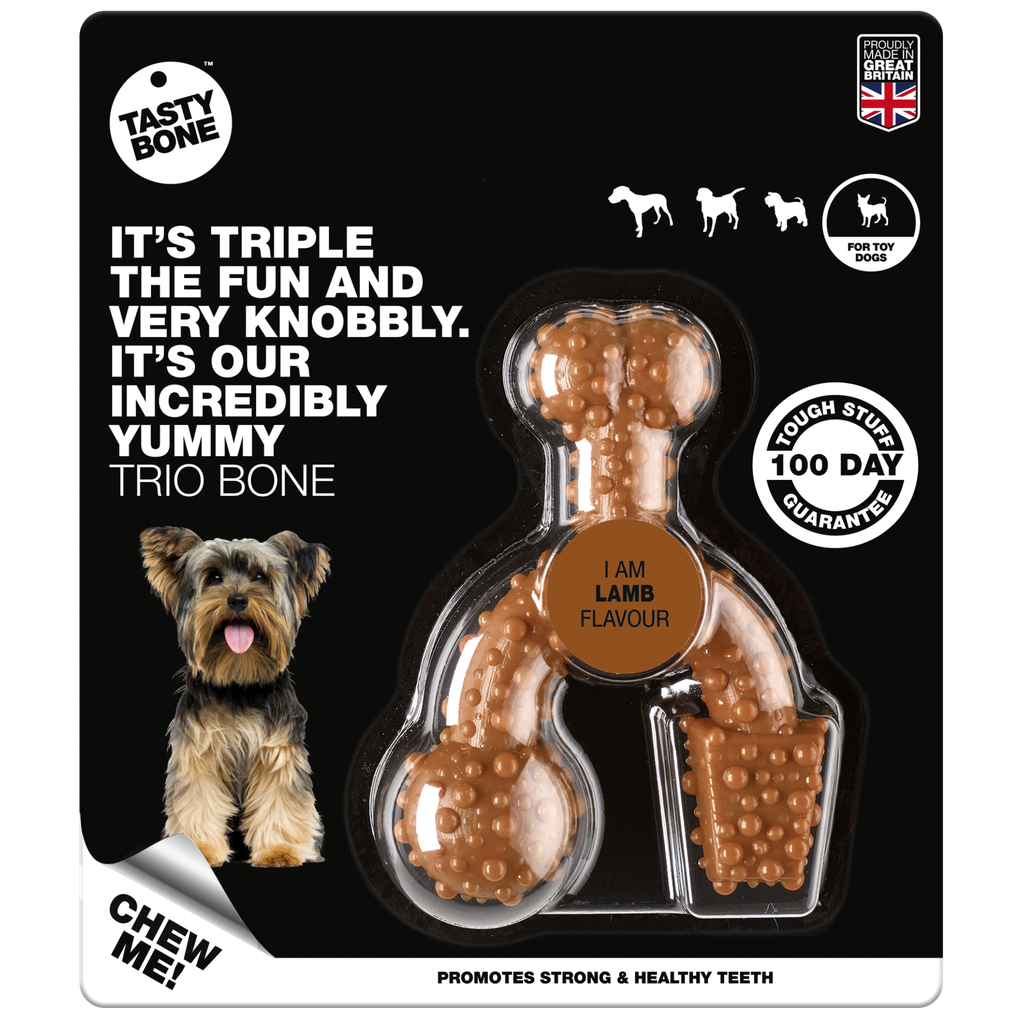 TastyBone TastyBone Nylon Trio Bone Toy Dog, Lamb Flavor
