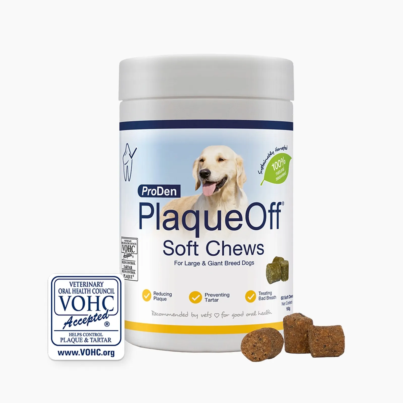 ProDen PlaqueOff Soft Chews for Large and Giant Dog 60 chews 180gm