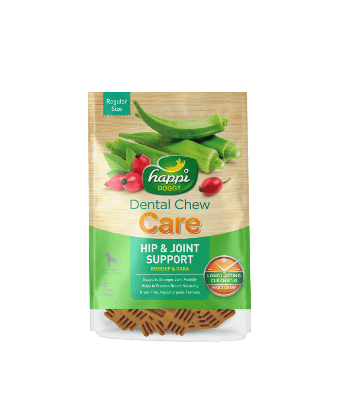 Happi Doggy  Dental Chew Care Hip & Joint Support 4inch 6pcs 150gm