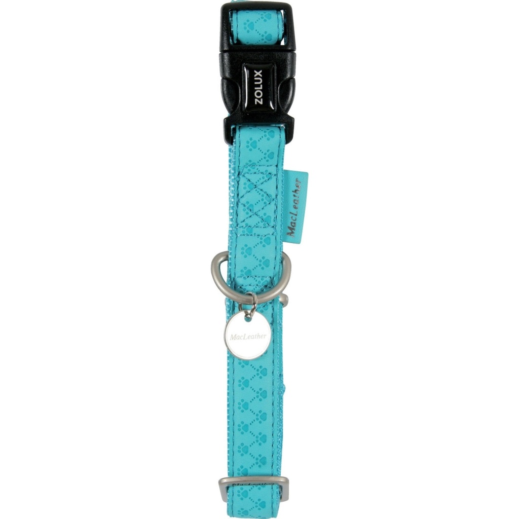 Zolux Macleather Adjustable Collar Turquoise, 10 mm