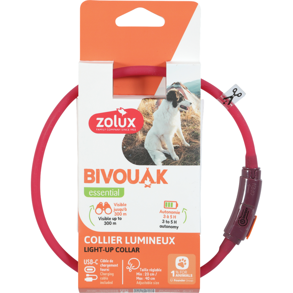 ZOLUX BVK Led Collar Puppy Red