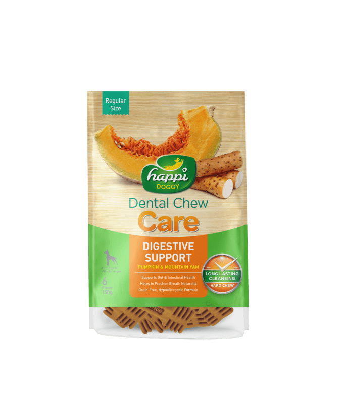 Happi Doggy Dental Chew Care Digestive Support 4inch 6pcs 150gm