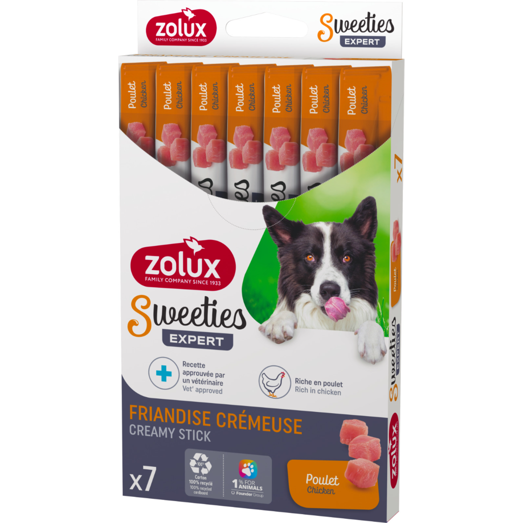 Zolux Sweeties Creamy Stick for Dogs, Chicken, 7 pcs/box