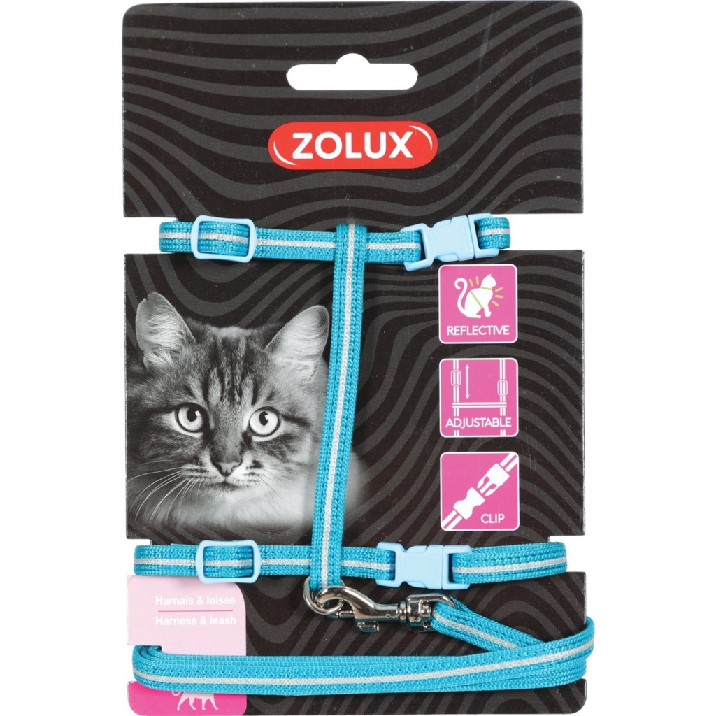 Zolux Cat Harness & Leash Kit Blue