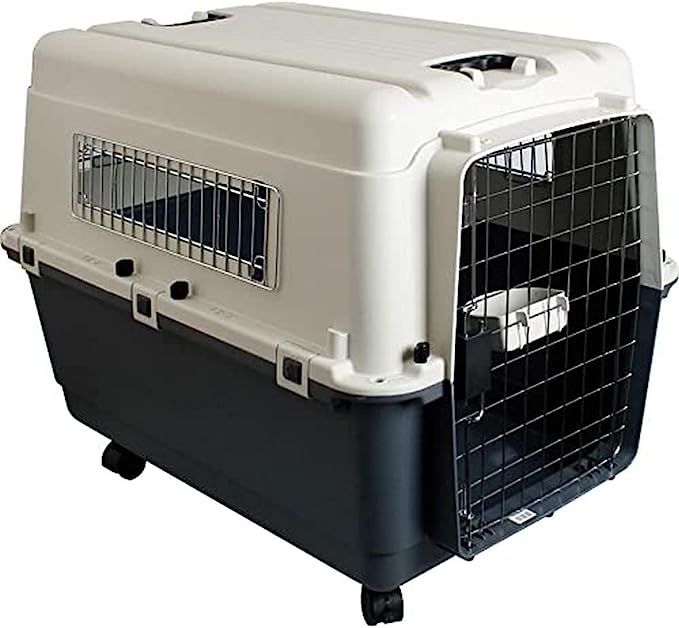 Flamingo Aviation IATA Transport Box Dog Crate Grey Medium 67.5x51x47cm