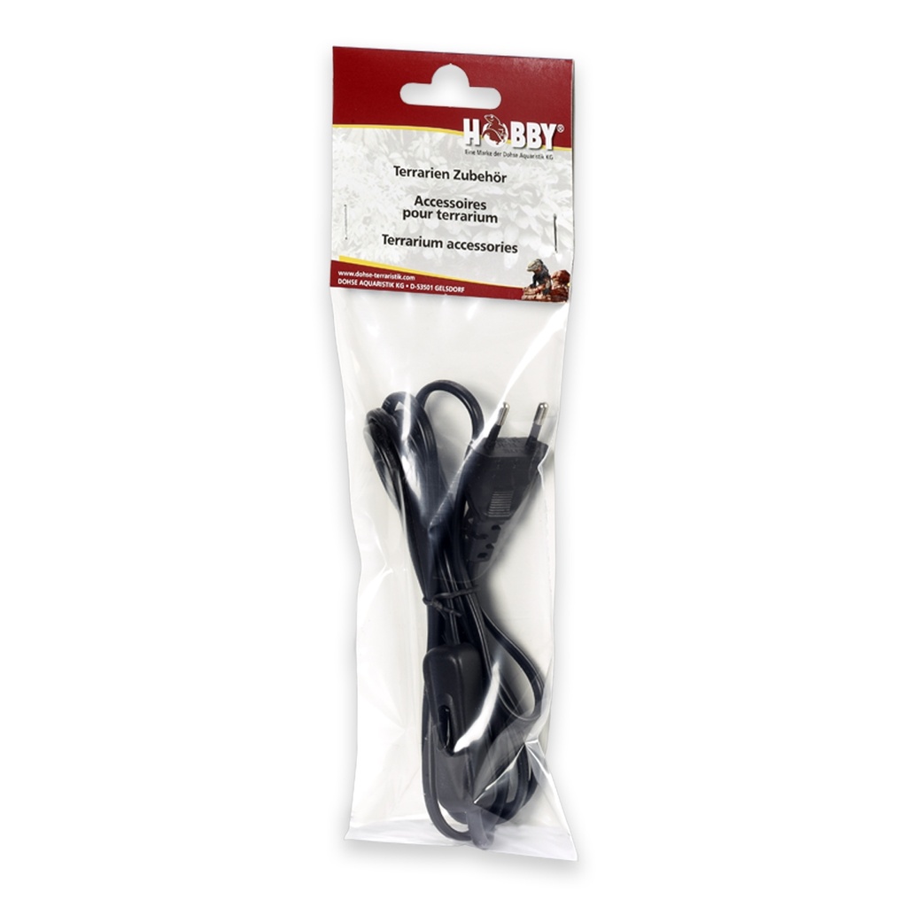 Hobby Terrarium, Cable With Plug & Switch 2M