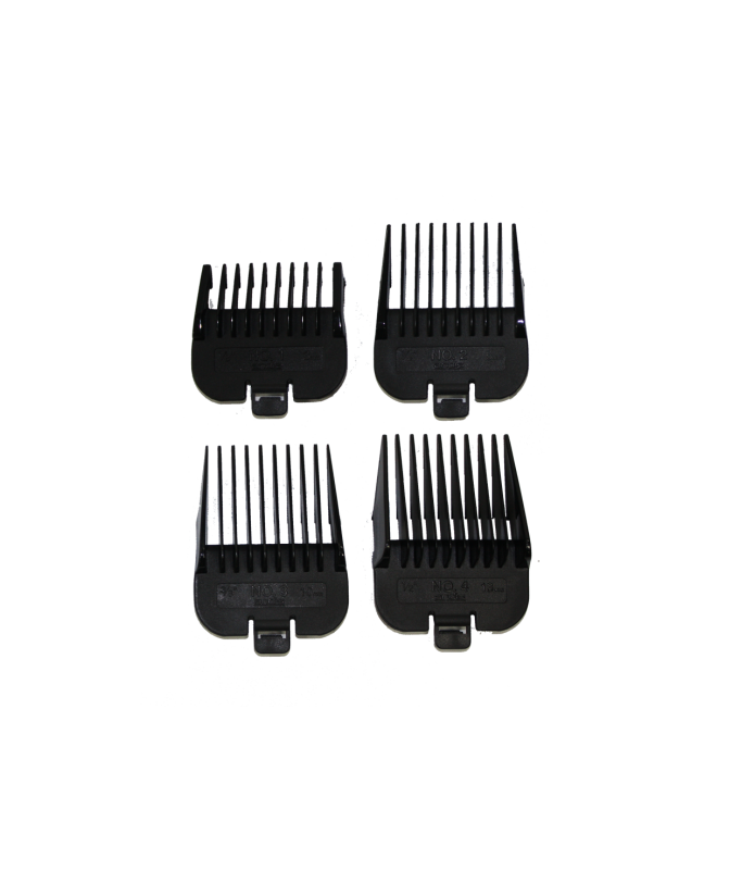 Andis 4 Piece Pet Animal Clipper Comb Set Sizes: 1/8"+1/4"+3/8"+1/2" Black