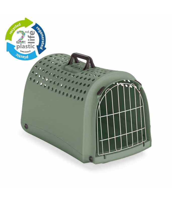 IMAC Linus Second Life Plastic Carrier Sage Green 52.5x32x34.5cm