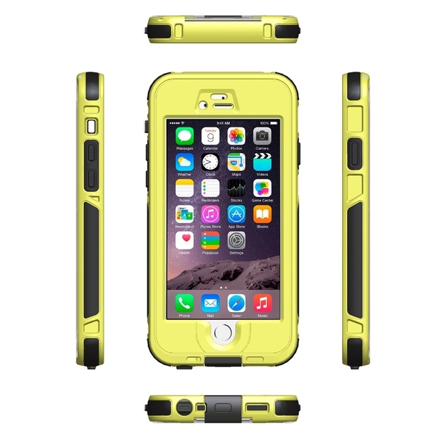 iPhone 6/6S Waterproof Case Finger Print Touch Capable Cover Shockproof Dirtproof Yellow