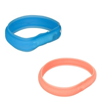 Trixie USB Flash Light Wide Silicone Dog Collar - CORAL/M-L