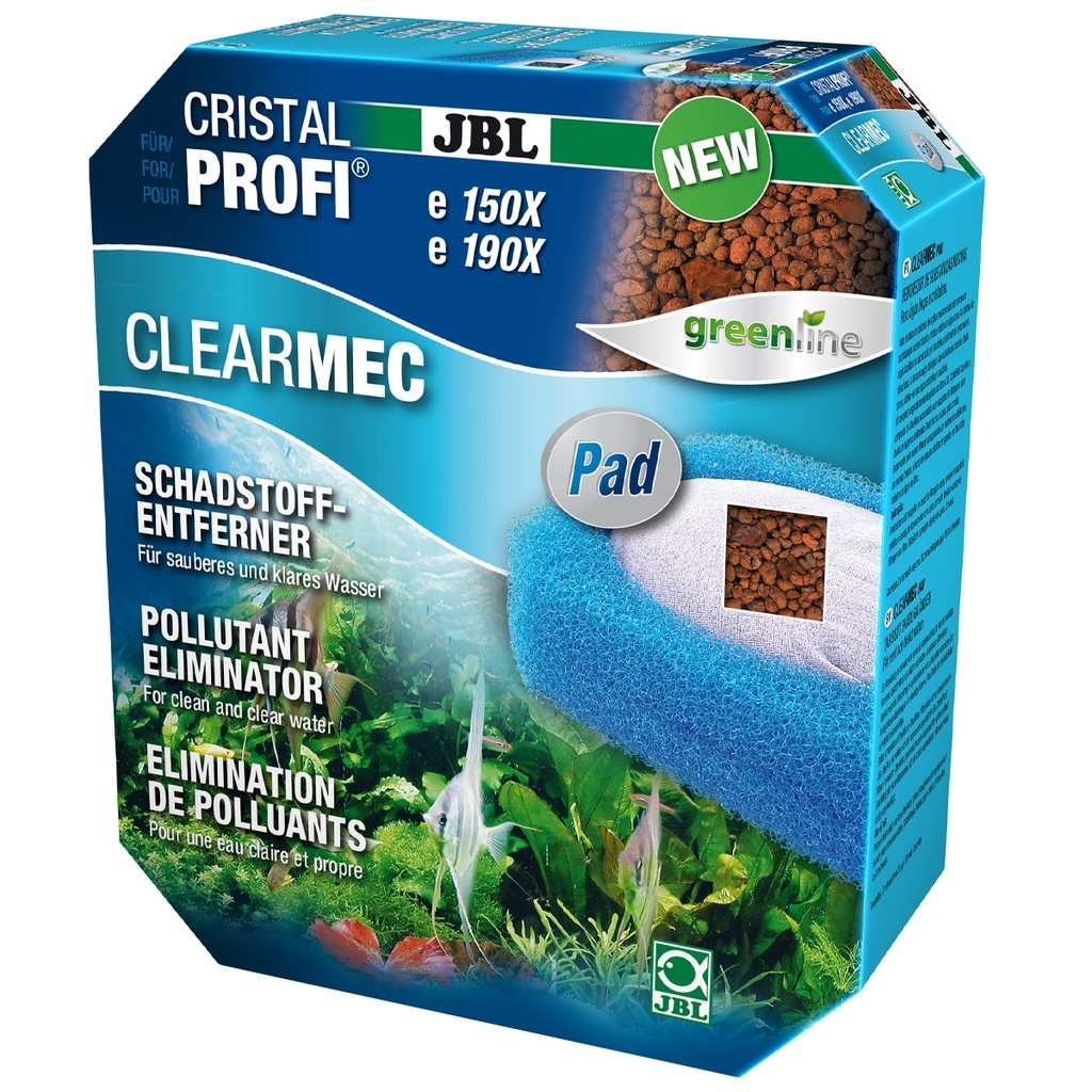 JBL ClearMec Plus Pad CristalProfi e1500 Set with Nitrite Nitrate and Phosphate Eliminator 800ml