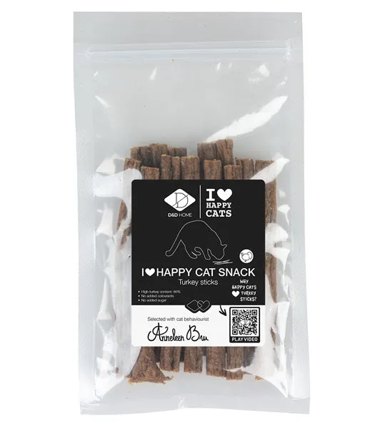 D&D Home I Love Happy Cats Snack Turkey Sticks - 70G